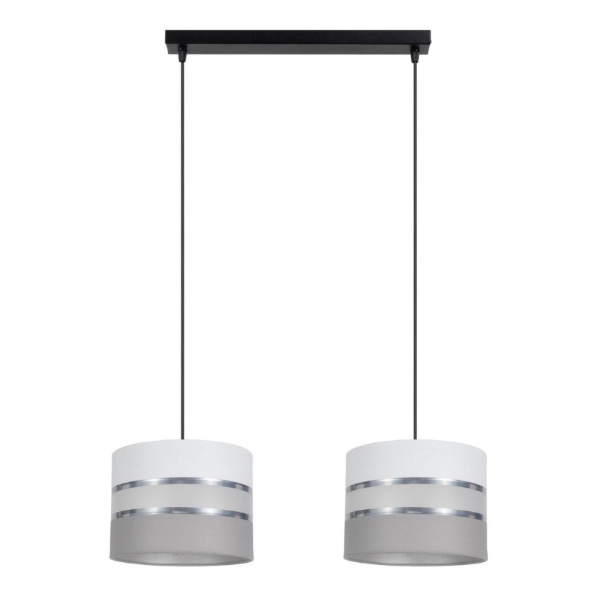 Candelabro suspenso CORAL 2xE27/60W/230V branco/cinzento
