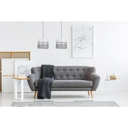 Candelabro suspenso CORAL 2xE27/60W/230V branco/cinzento