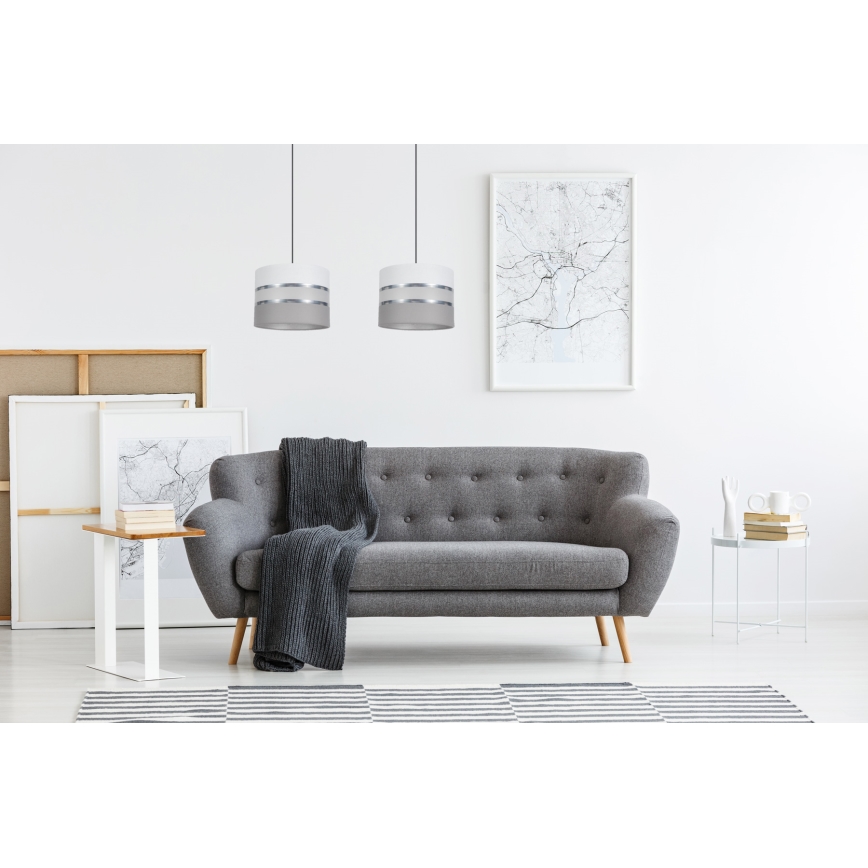 Candelabro suspenso CORAL 2xE27/60W/230V branco/cinzento