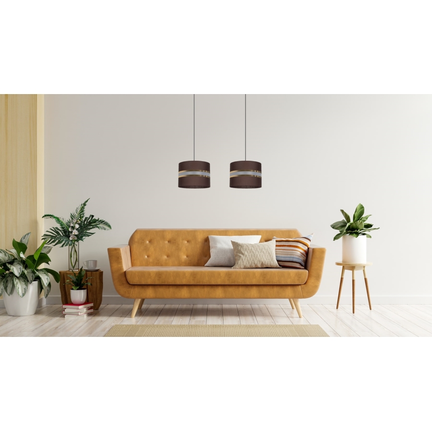Candelabro suspenso CORAL 2xE27/60W/230V castanho