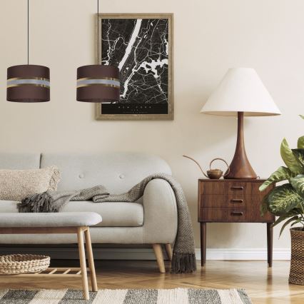 Candelabro suspenso CORAL 2xE27/60W/230V castanho
