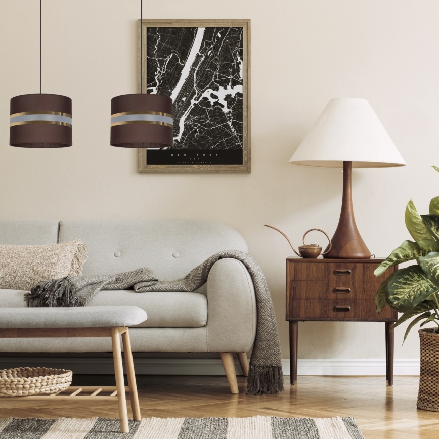 Candelabro suspenso CORAL 2xE27/60W/230V castanho