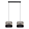 Candelabro suspenso CORAL 2xE27/60W/230V preto/cinzento