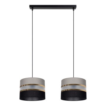 Candelabro suspenso CORAL 2xE27/60W/230V preto/cinzento