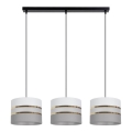 Candelabro suspenso CORAL 3xE27/60W/230V branco/cinzento