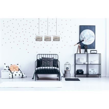 Candelabro suspenso CORAL 3xE27/60W/230V branco/cinzento