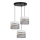 Candelabro suspenso CORAL 3xE27/60W/230V branco/cinzento