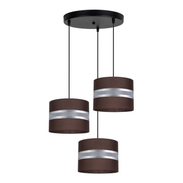 Candelabro suspenso CORAL 3xE27/60W/230V castanho