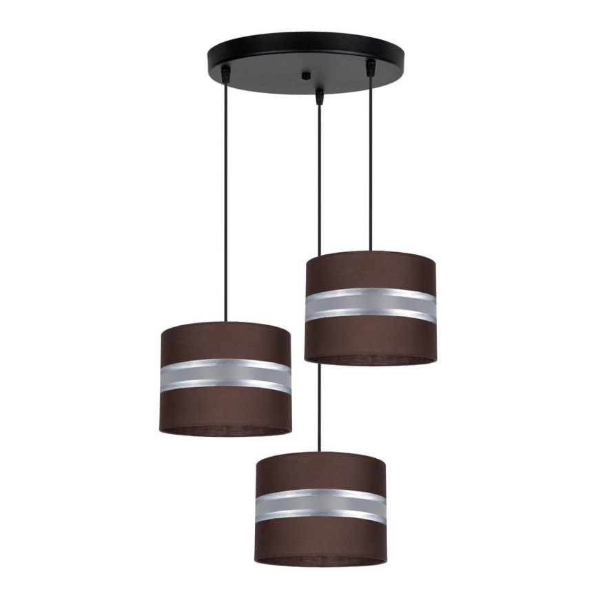 Candelabro suspenso CORAL 3xE27/60W/230V castanho