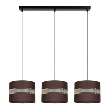 Candelabro suspenso CORAL 3xE27/60W/230V castanho
