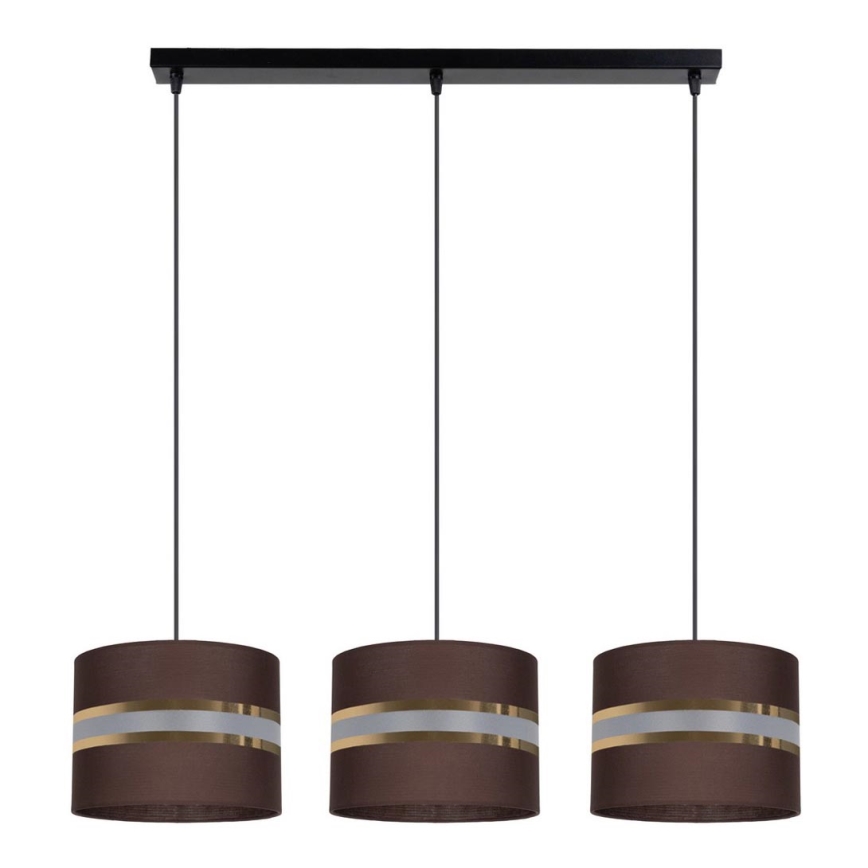 Candelabro suspenso CORAL 3xE27/60W/230V castanho