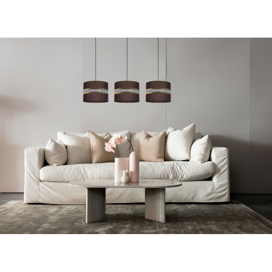 Candelabro suspenso CORAL 3xE27/60W/230V castanho