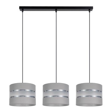 Candelabro suspenso CORAL 3xE27/60W/230V cinzento