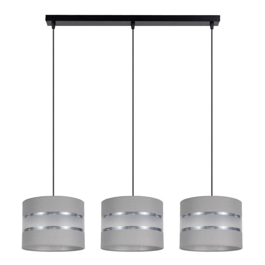 Candelabro suspenso CORAL 3xE27/60W/230V cinzento
