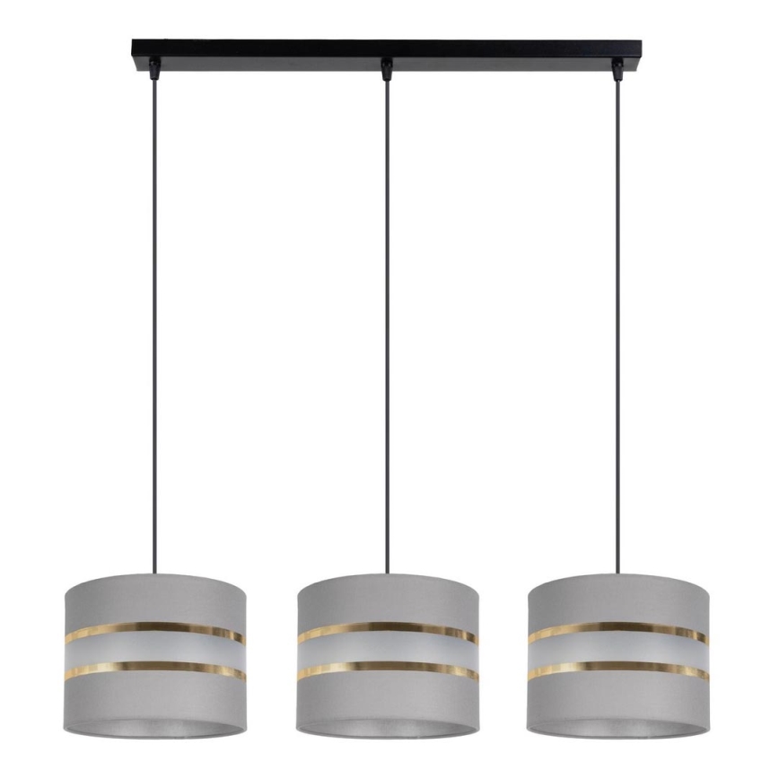 Candelabro suspenso CORAL 3xE27/60W/230V cinzento