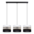 Candelabro suspenso CORAL 3xE27/60W/230V preto/branco