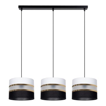 Candelabro suspenso CORAL 3xE27/60W/230V preto/branco