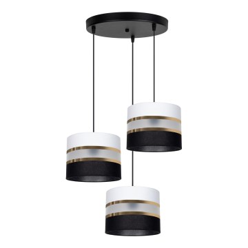 Candelabro suspenso CORAL 3xE27/60W/230V preto/branco