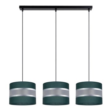 Candelabro suspenso CORAL 3xE27/60W/230V verde