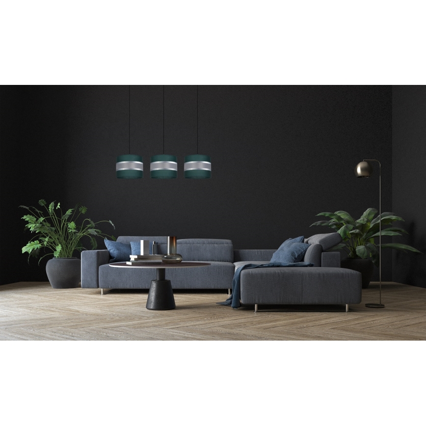 Candelabro suspenso CORAL 3xE27/60W/230V verde