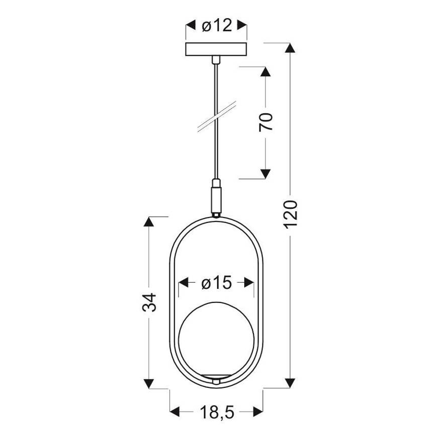 Candelabro suspenso CORDEL 1xG9/28W/230V preto