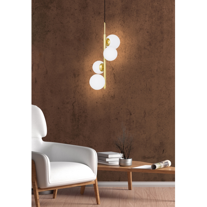 Candelabro suspenso CORDEL 4xG9/20W/230V dourado