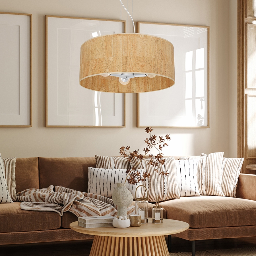Candelabro suspenso CORK 3xE27/60W/230V