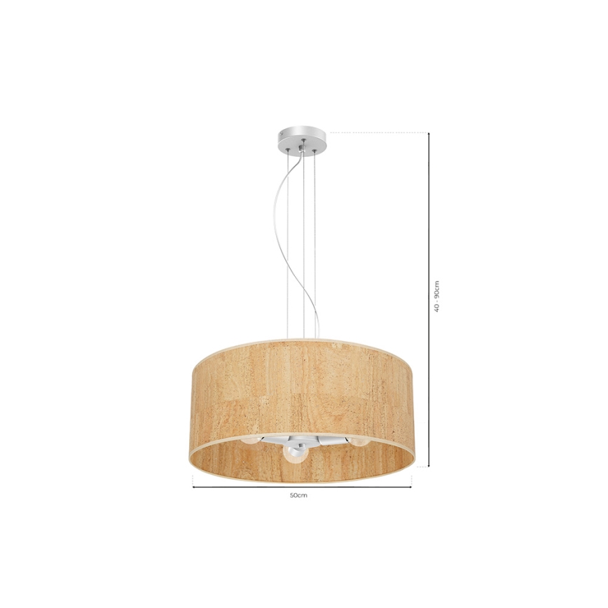 Candelabro suspenso CORK 3xE27/60W/230V