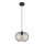Candelabro suspenso CORRINI 1xE27/60W/230V diâmetro 25 cm preto/transparente