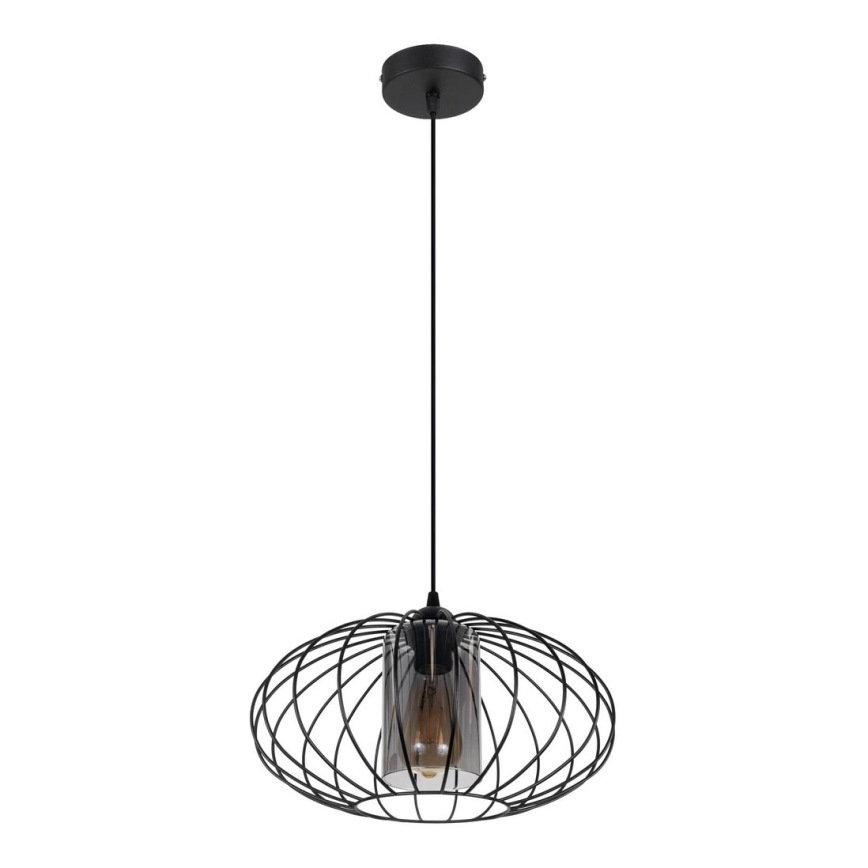 Candelabro suspenso CORRINI 1xE27/60W/230V diâmetro 34 cm preto/cinzento