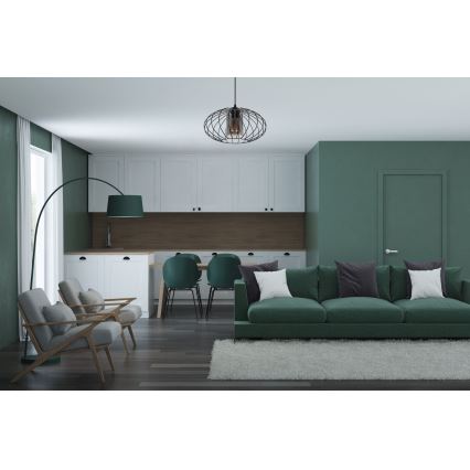 Candelabro suspenso CORRINI 1xE27/60W/230V diâmetro 34 cm preto/cinzento