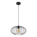 Candelabro suspenso CORRINI 1xE27/60W/230V diâmetro 34 cm preto/transparente