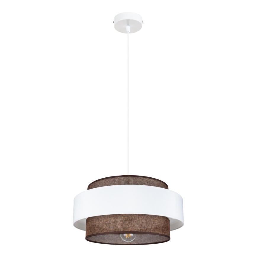 Candelabro suspenso CORSA 1xE27/60W/230V branco/castanho