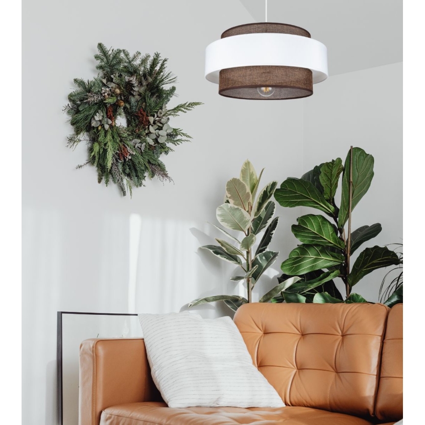 Candelabro suspenso CORSA 1xE27/60W/230V branco/castanho