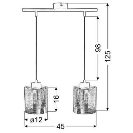 Candelabro suspenso COX 2xE27/60W/230V dourada