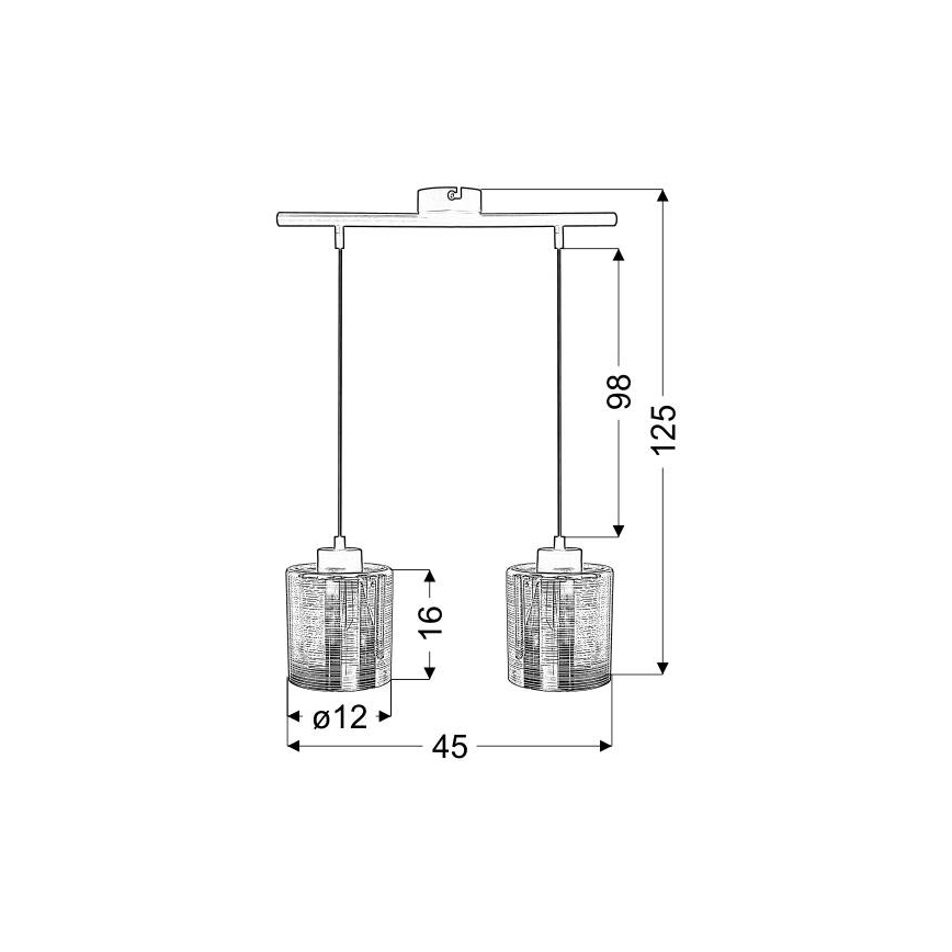 Candelabro suspenso COX 2xE27/60W/230V dourada