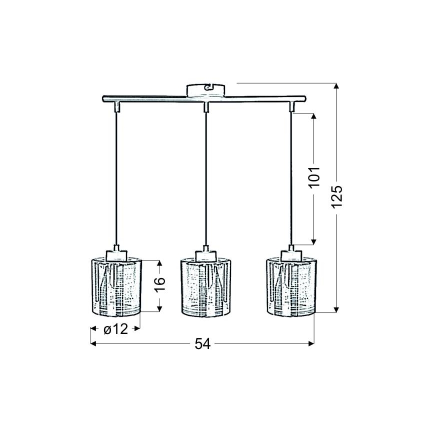 Candelabro suspenso COX 3xE27/60W/230V dourada