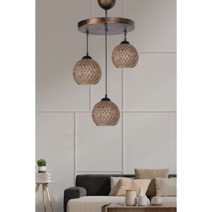 Candelabro suspenso CRAYON 3xE27/60W/230V bege