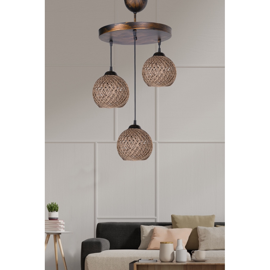 Candelabro suspenso CRAYON 3xE27/60W/230V bege