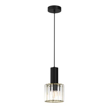 Candelabro suspenso CRISTAL 1xE27/60W/230V preto