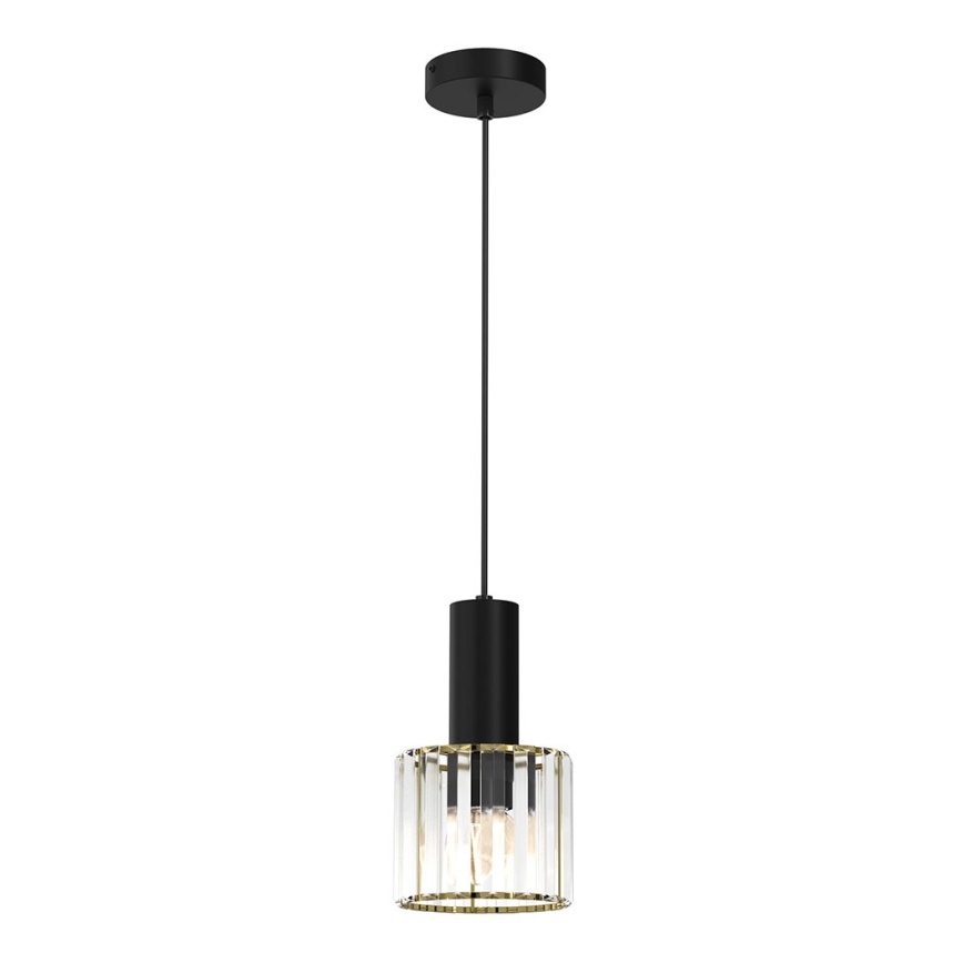 Candelabro suspenso CRISTAL 1xE27/60W/230V preto