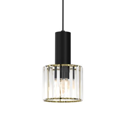 Candelabro suspenso CRISTAL 1xE27/60W/230V preto
