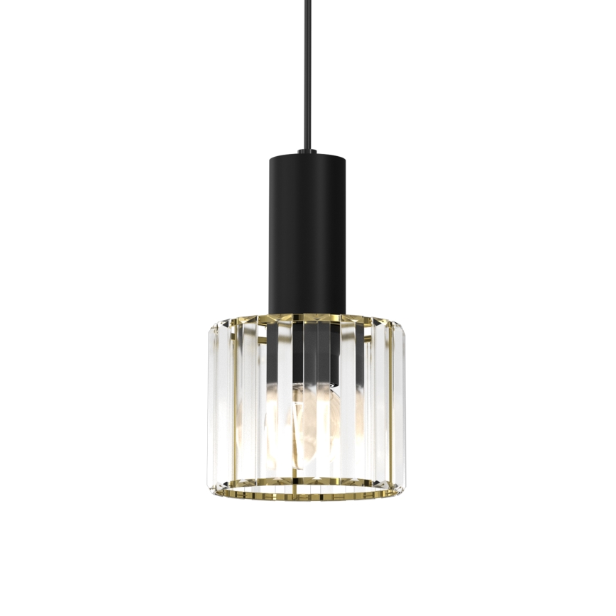 Candelabro suspenso CRISTAL 1xE27/60W/230V preto