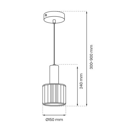 Candelabro suspenso CRISTAL 1xE27/60W/230V preto