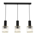 Candelabro suspenso CRISTAL 3xE27/60W/230V preto