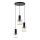 Candelabro suspenso CRISTAL 3xE27/60W/230V preto