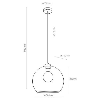 Candelabro suspenso CUBUS 1xE27/60W/230V azul