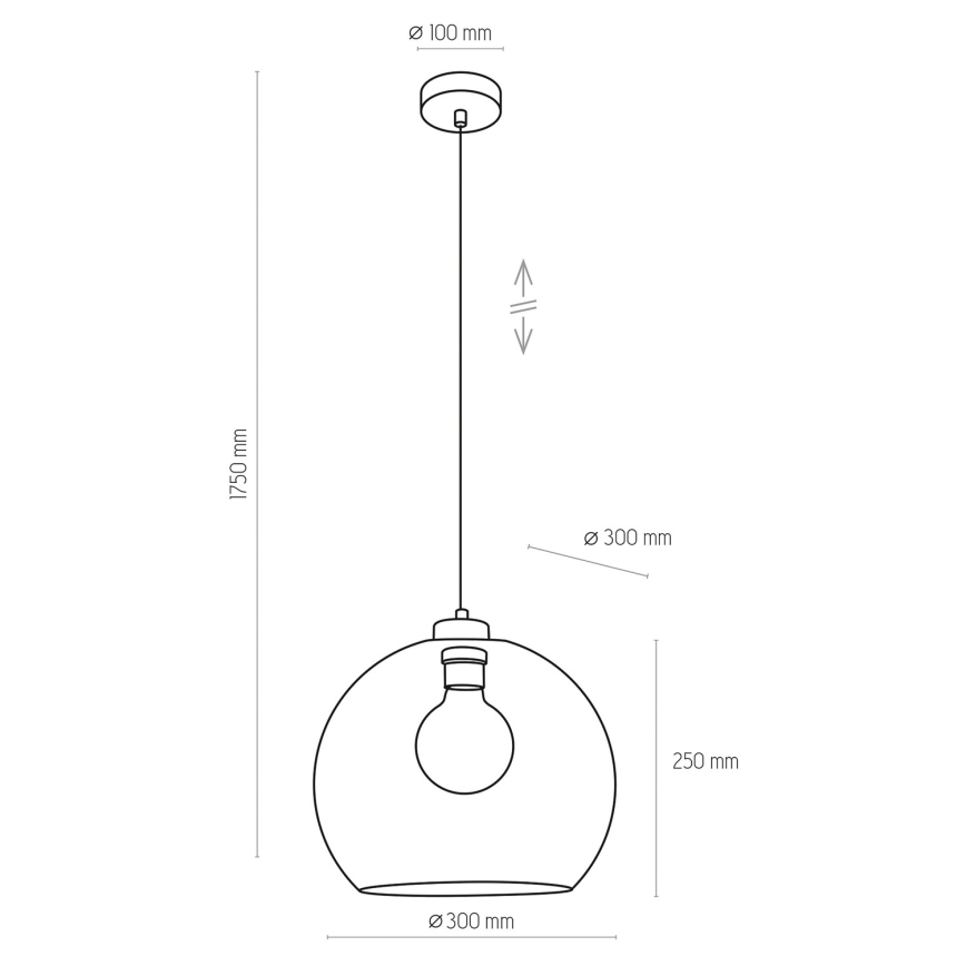 Candelabro suspenso CUBUS 1xE27/60W/230V azul