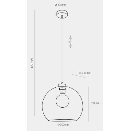 Candelabro suspenso CUBUS 1xE27/60W/230V