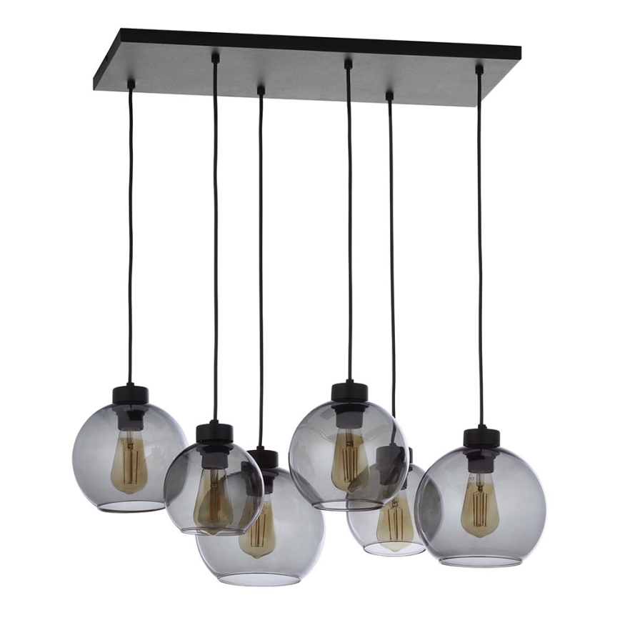 Candelabro suspenso CUBUS 6xE27/60W/230V preto
